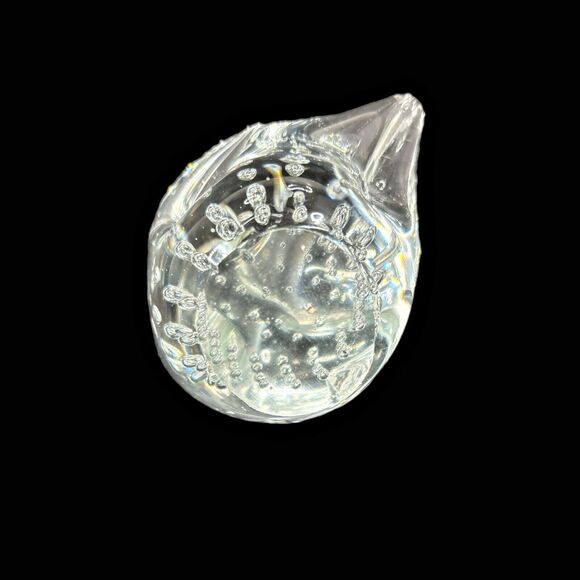 Hand Blown Glass Swan Paperweight Figurine Controlled Bubble Art Glass Vintage - Picture 5 of 7